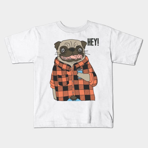 Hey Urban Pug Kids T-Shirt by D3monic